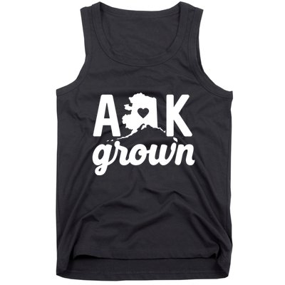 Alaska Grown Ak Home State Heart Script Tank Top