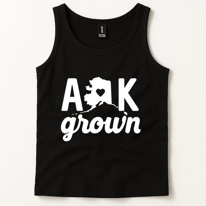 Alaska Grown Ak Home State Heart Script Tank Top