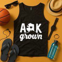 Alaska Grown Ak Home State Heart Script Tank Top