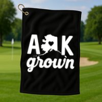 Alaska Grown Ak Home State Heart Script Golf Towel