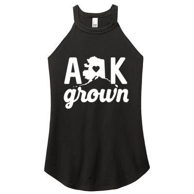 Alaska Grown Ak Home State Heart Script Women's Perfect Tri Rocker Tank