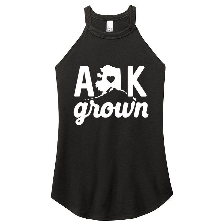 Alaska Grown Ak Home State Heart Script Women's Perfect Tri Rocker Tank