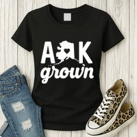 Alaska Grown Ak Home State Heart Script Womens T-Shirt