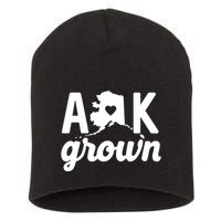 Alaska Grown Ak Home State Heart Script Short Acrylic Beanie