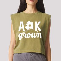 Alaska Grown Ak Home State Heart Script Garment-Dyed Women's Muscle Tee