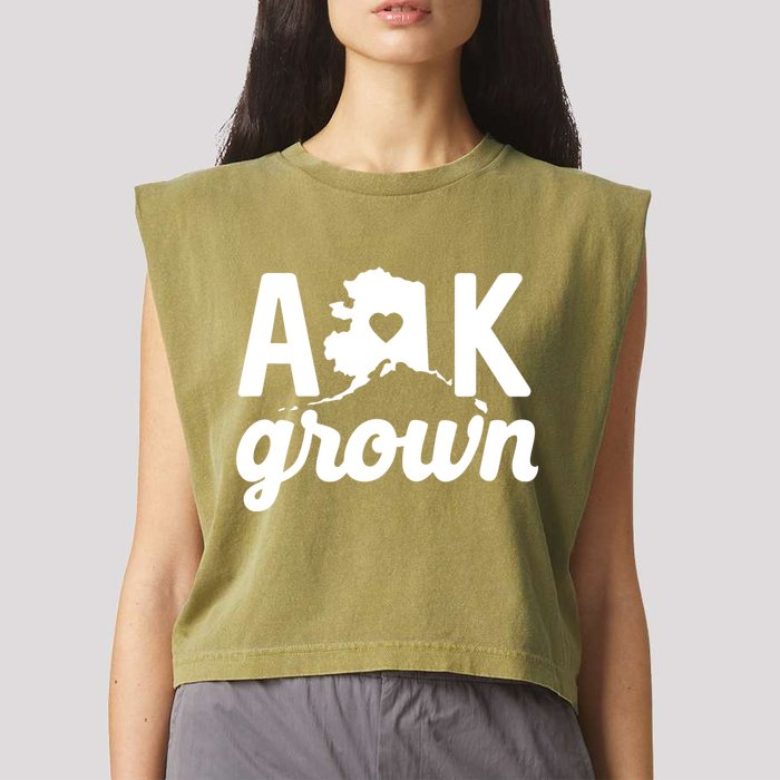 Alaska Grown Ak Home State Heart Script Garment-Dyed Women's Muscle Tee