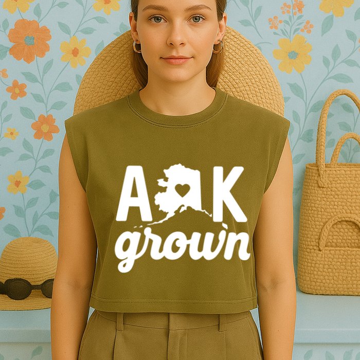 Alaska Grown Ak Home State Heart Script Garment-Dyed Women's Muscle Tee