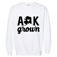 Alaska Grown Ak Home State Heart Script Garment-Dyed Sweatshirt