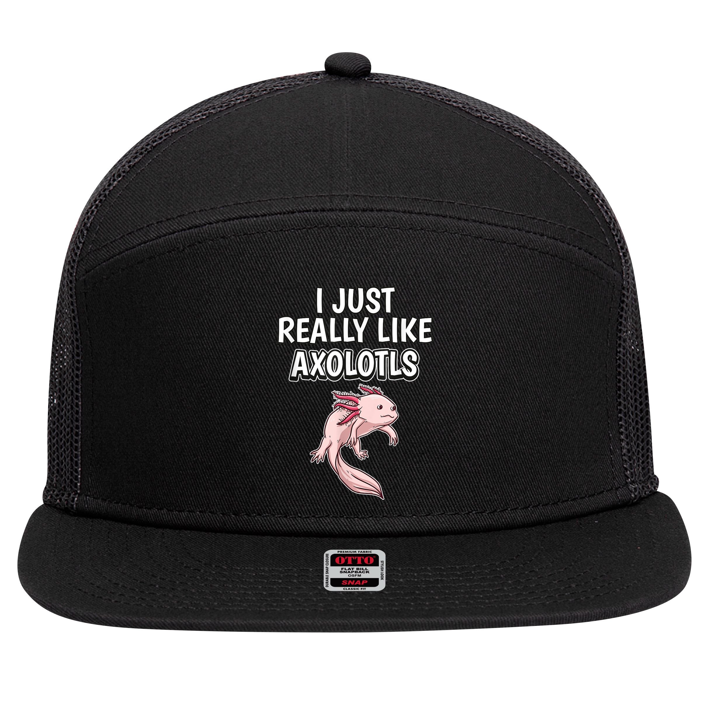 Axolotl Gift Axolotl Stuff Anatomy Of An Axolotl 26 7 Panel Mesh Trucker Snapback Hat