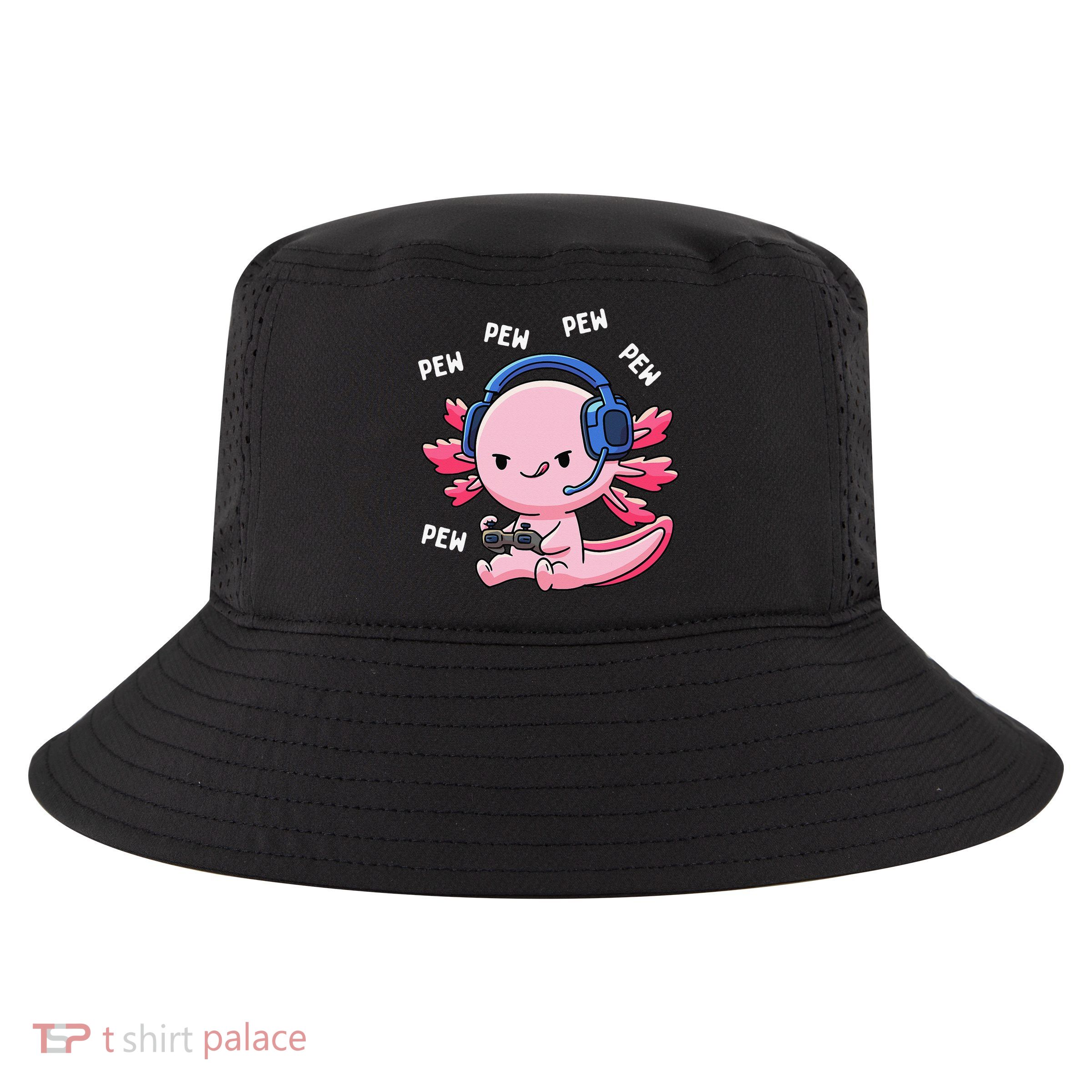 Axolotl Gaming Anime Video Game Pew Gamer Cool Comfort Performance Bucket Hat