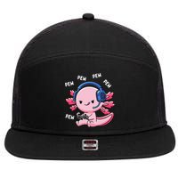 Axolotl Gaming Anime Video Game Pew Gamer 7 Panel Mesh Trucker Snapback Hat