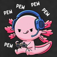 Axolotl Gaming Anime Video Game Pew Gamer 7 Panel Mesh Trucker Snapback Hat