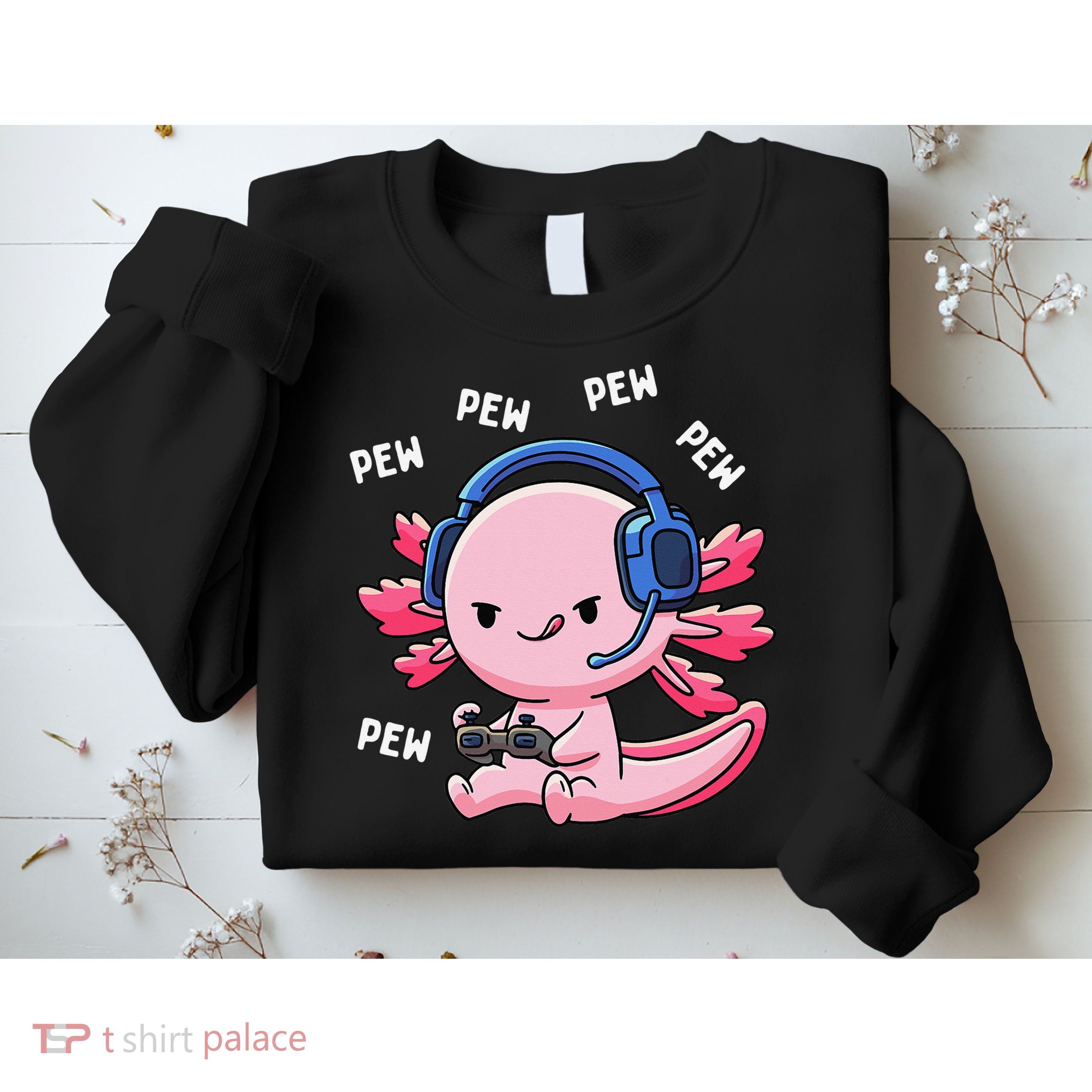 Axolotl Gaming Anime Video Game Pew Gamer Sweatshirt