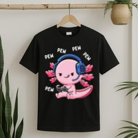 Axolotl Gaming Anime Video Game Pew Gamer T-Shirt