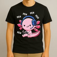 Axolotl Gaming Anime Video Game Pew Gamer T-Shirt