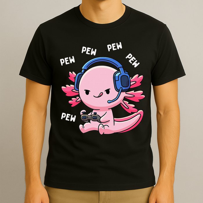 Axolotl Gaming Anime Video Game Pew Gamer T-Shirt
