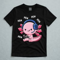 Axolotl Gaming Anime Video Game Pew Gamer T-Shirt