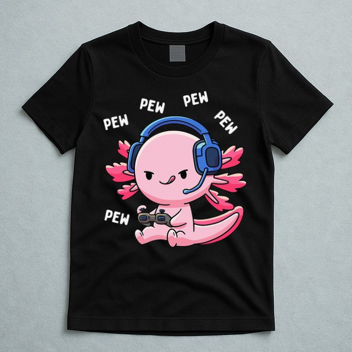 Axolotl Gaming Anime Video Game Pew Gamer T-Shirt