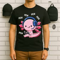 Axolotl Gaming Anime Video Game Pew Gamer T-Shirt