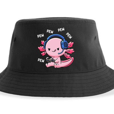 Axolotl Gaming Anime Video Game Pew Gamer Sustainable Bucket Hat