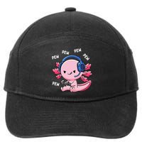 Axolotl Gaming Anime Video Game Pew Gamer 7-Panel Snapback Hat