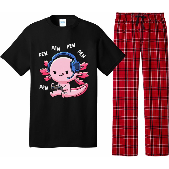 Axolotl Gaming Anime Video Game Pew Gamer Pajama Set