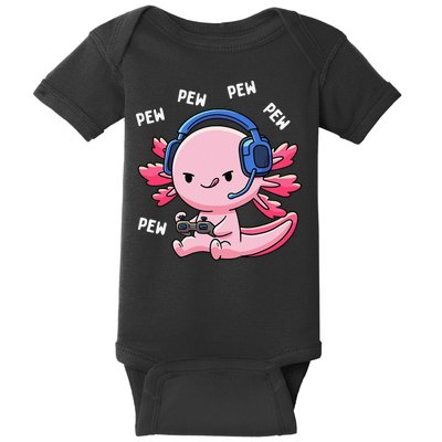 Axolotl Gaming Anime Video Game Pew Gamer Baby Bodysuit