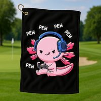 Axolotl Gaming Anime Video Game Pew Gamer Golf Towel