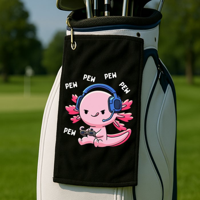 Axolotl Gaming Anime Video Game Pew Gamer Golf Towel