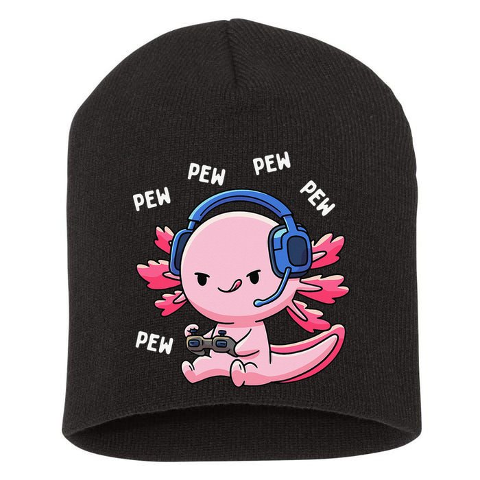 Axolotl Gaming Anime Video Game Pew Gamer Short Acrylic Beanie