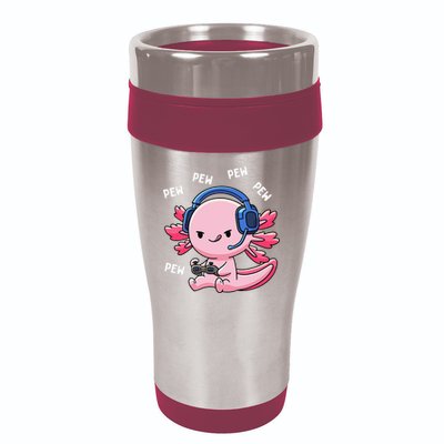 Axolotl Gaming Anime Video Game Pew Gamer 16oz Travel Tumbler