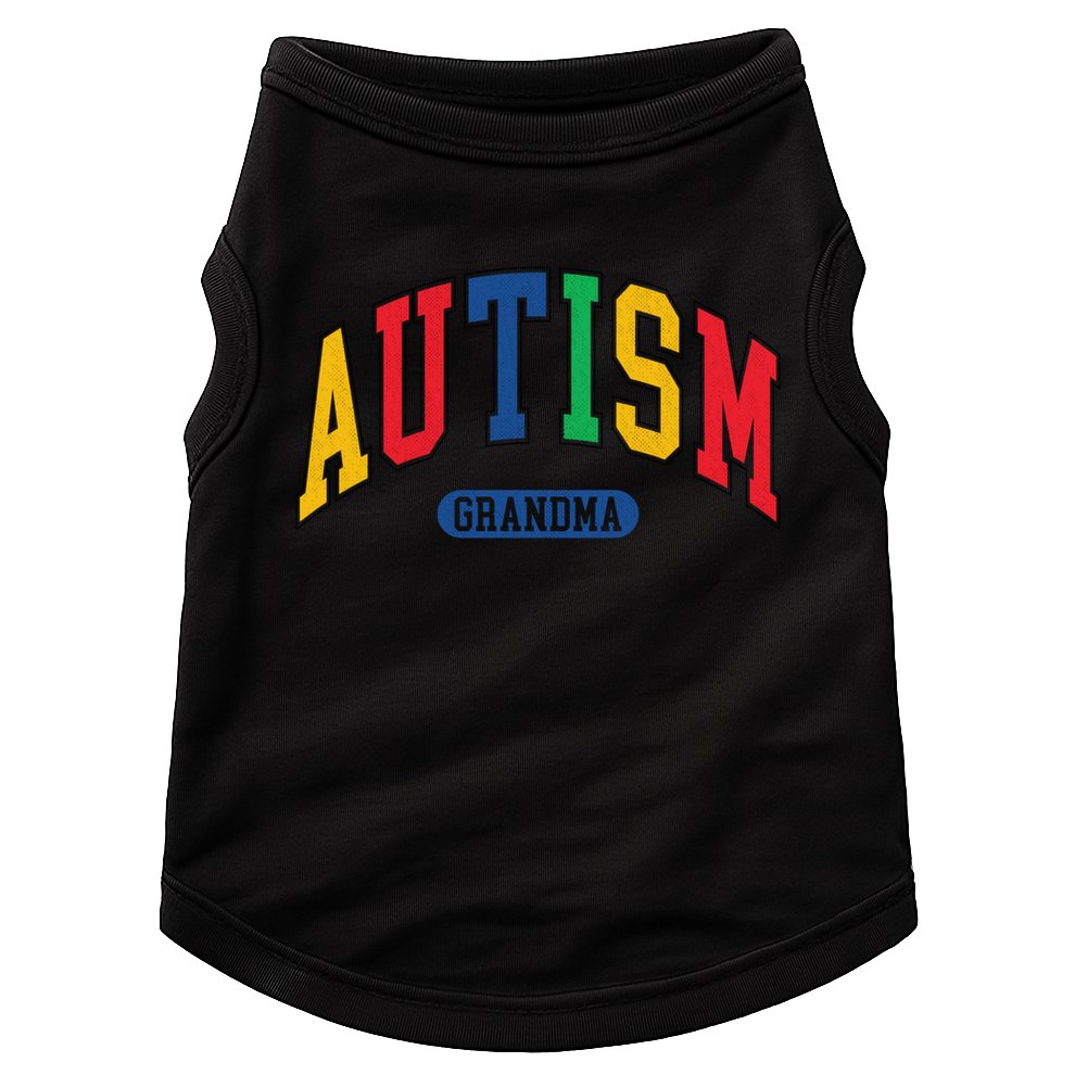 Autism Grandma Autism Awareness Family Matching Doggie Tank