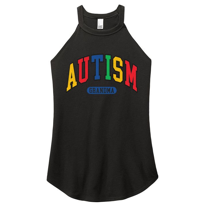 Autism Grandma Autism Awareness Family Matching Women's Perfect Tri Rocker Tank