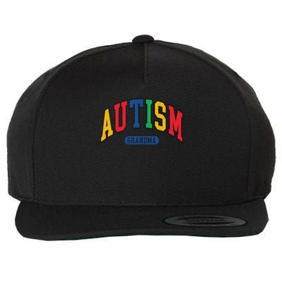 Autism Grandma Autism Awareness Family Matching Wool Snapback Cap