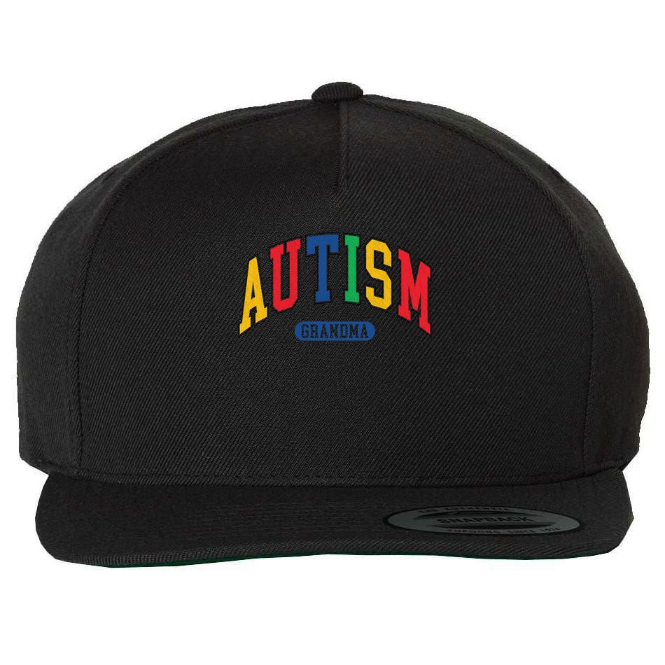 Autism Grandma Autism Awareness Family Matching Wool Snapback Cap
