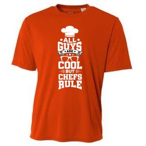 All Guys Are Cool But Chefs Rule Funny Culinary Gangster Cute Gift Cooling Performance Crew T-Shirt