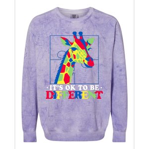 Autism Giraffe Colorblast Crewneck Sweatshirt