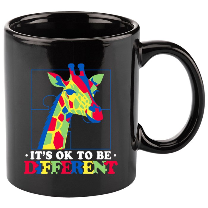 Autism Giraffe 11oz C Handle Ceramic Mug