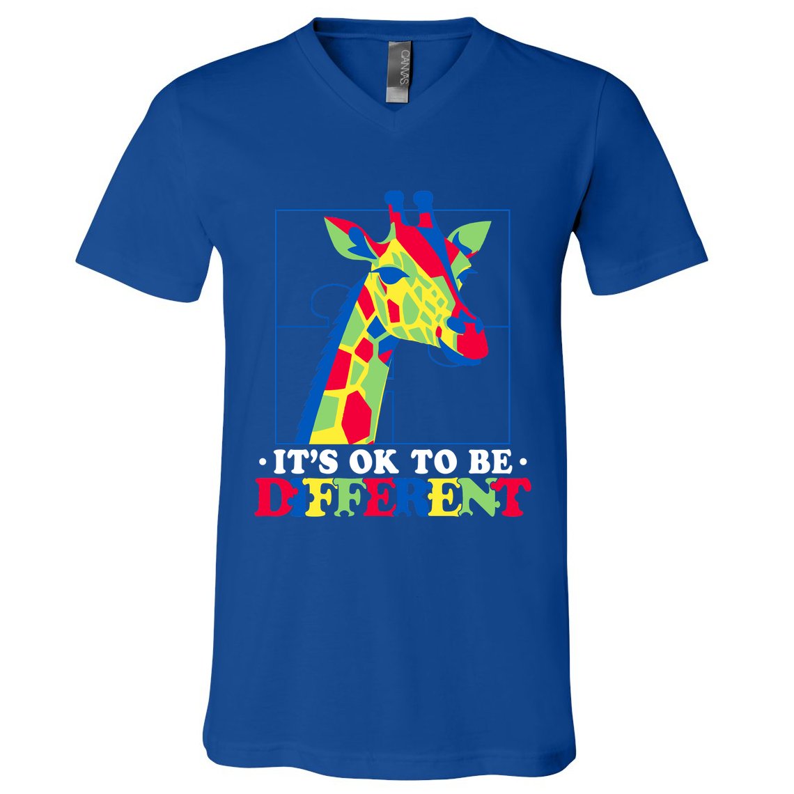 Autism Giraffe V-Neck T-Shirt