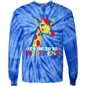 Autism Giraffe Tie-Dye Long Sleeve Shirt