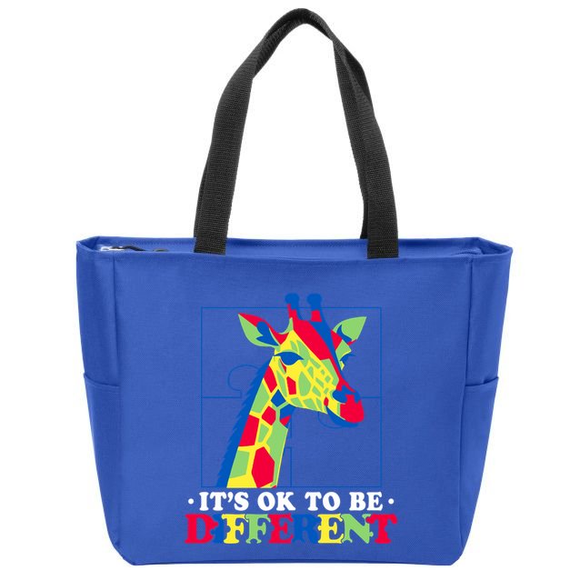 Autism Giraffe Zip Tote Bag