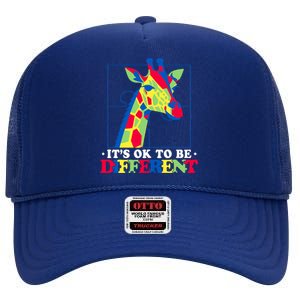 Autism Giraffe High Crown Mesh Back Trucker Hat