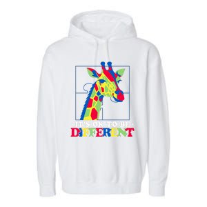 Autism Giraffe Garment-Dyed Fleece Hoodie