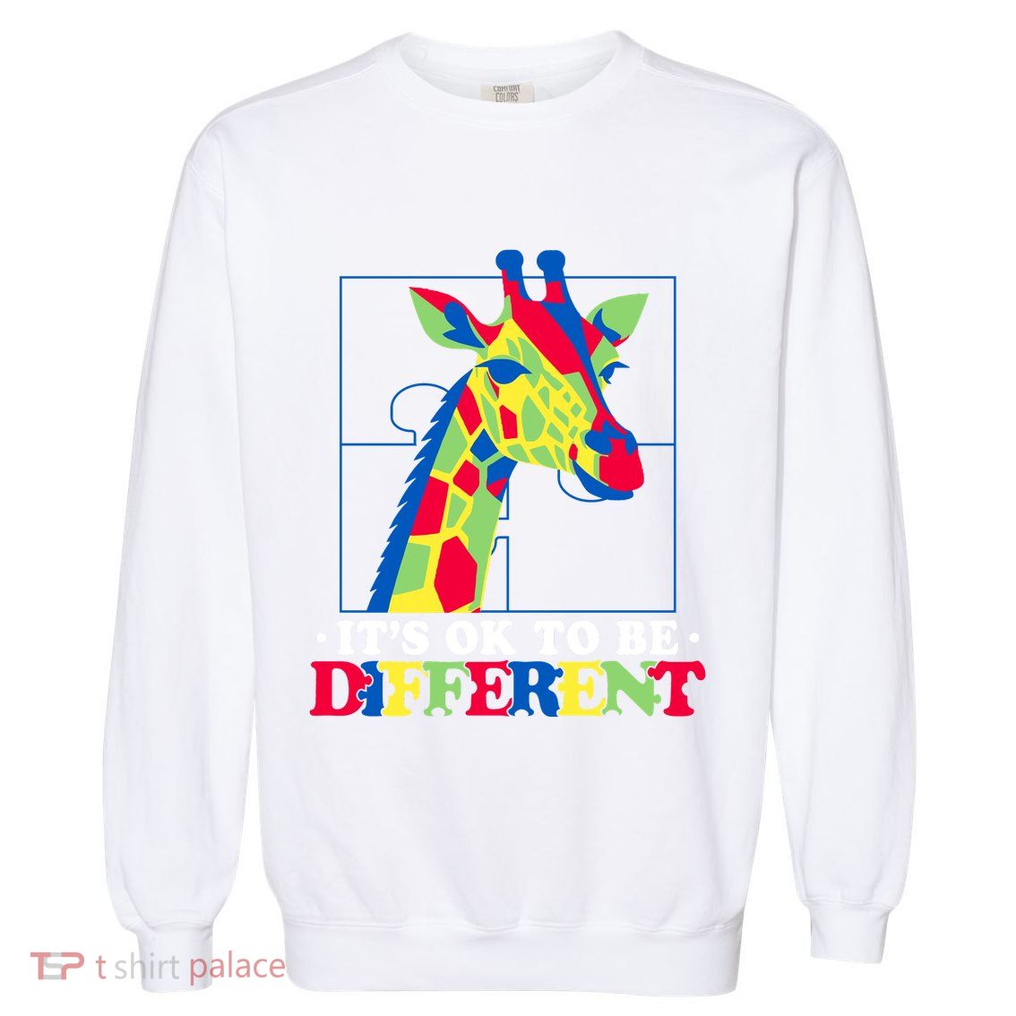 Autism Giraffe Garment-Dyed Sweatshirt