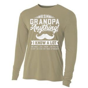 Ask Grandpa Anything Funny Gift Smart Fathers Day Cooling Performance Long Sleeve Crew