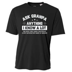 Ask Grandpa Anything I Know A Lot Funny Father's Day Cooling Performance Crew T-Shirt