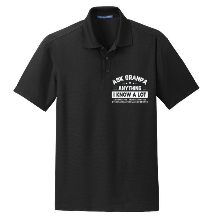 Ask Grandpa Anything I Know A Lot Funny Father's Day Dry Zone Grid Polo