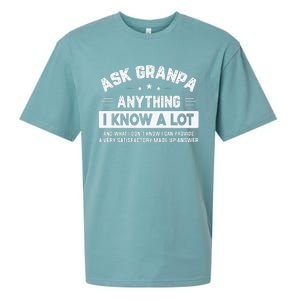 Ask Grandpa Anything I Know A Lot Funny Father's Day Sueded Cloud Jersey T-Shirt