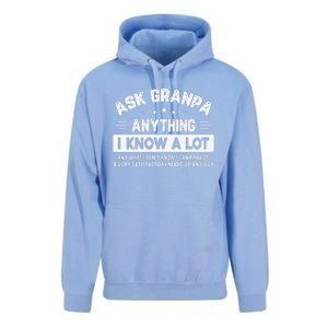 Ask Grandpa Anything I Know A Lot Funny Father's Day Unisex Surf Hoodie