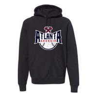 Atlanta Georgia Atl Vintage Baseball Retro Throwback Premium Hoodie